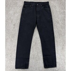 Levis 501 Jeans Mens 30x32 (Fits 30x30) Modern Black Button Fly 100% Cotton EUC